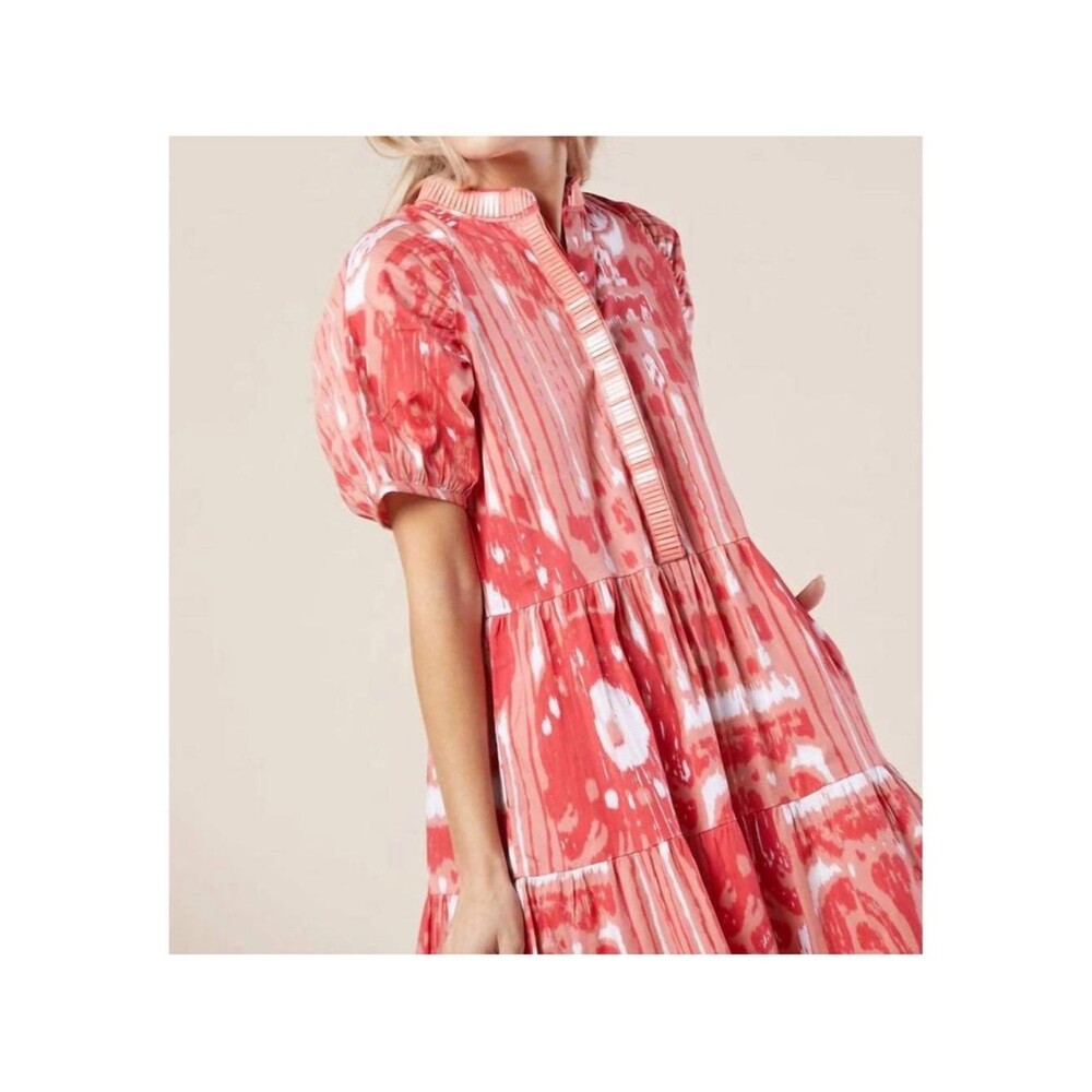 NWT Sheridan French Kimball Dress in Coral Moroccan Ikat SZ S Resort Beach